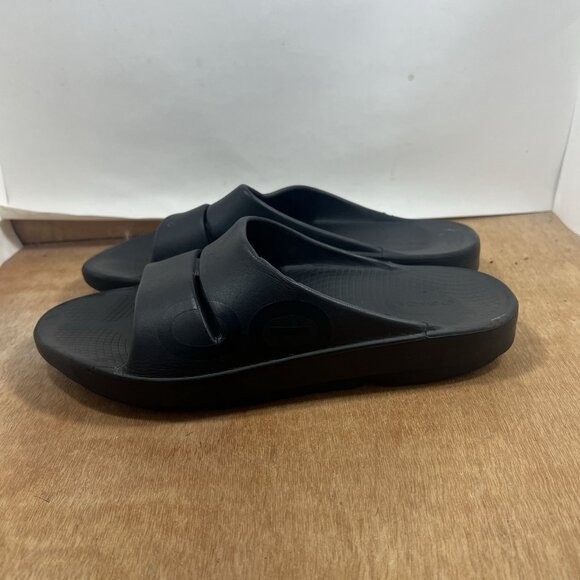 OOFOS OOriginal Recovery Slides Men Size 11 Black Sandals Slip On - Picture 3 of 7